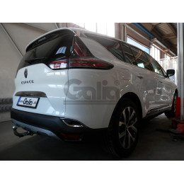 R096A GALIA Полностью оцинкованный фаркоп на Renault Espace 2015-2022. Подрозетник убирается за бампер. Тип шара: A. Установка без выреза бампера. Нагрузки: 2