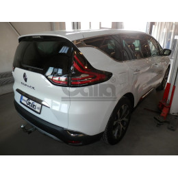 R096A GALIA Полностью оцинкованный фаркоп на Renault Espace 2015-2022. Подрозетник убирается за бампер. Тип шара: A. Установка без выреза бампера. Нагрузки: 2