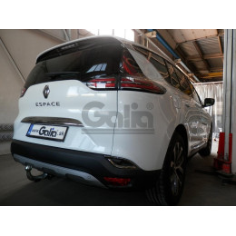 R096A GALIA Полностью оцинкованный фаркоп на Renault Espace 2015-2022. Подрозетник убирается за бампер. Тип шара: A. Установка без выреза бампера. Нагрузки: 2