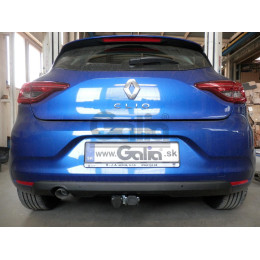 R106C GALIA Полностью оцинкованный фаркоп на Renault Clio 2019-. Тип шара: C (горизонтальный съемный). Невидимый вырез бампера. Нагрузки: 1000/75 кг, масса фар
