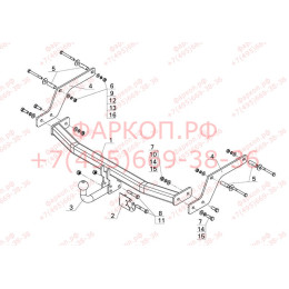 RN 11 AVTOS Фаркоп на Renault Sandero 2014-2022, Dacia Sandero 2013-2022. Требуется подрезка бампера. Тип шара: A. Нагрузки: 1200/75 кг, масса фаркопа 14,5 кг (без электрики в к