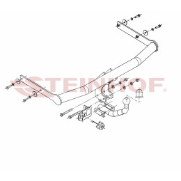 S-274 STEINHOF Фаркоп на Skoda Fabia хетчбек, кроме RS 2000-2007, Skoda Fabia хетчбек, кроме RS 2008-2014. Требуется подрезка бампера. Тип шара: A. Нагрузки: 1200/50 кг, масса 