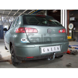 S058A GALIA Полностью оцинкованный фаркоп на SEAT Ibiza III 2002-2008. Подрозетник убирается за бампер. Тип шара: A. Невидимый вырез бампера. Нагрузки: 1200/50 к