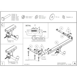 S103C GALIA Полностью оцинкованный фаркоп на Subaru Forester 2007-2013. Тип шара: C (горизонтальный съемный). Невидимый вырез бампера. Нагрузки: 2200/80 кг, масса