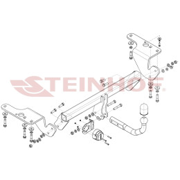 T-098 STEINHOF Фаркоп на Toyota Avensis универсал T27 2009-2018 без подрезки бампера. Тип шара: A. Нагрузки: 1800/80 кг, масса фаркопа 19,3 кг (без электрики в комплект