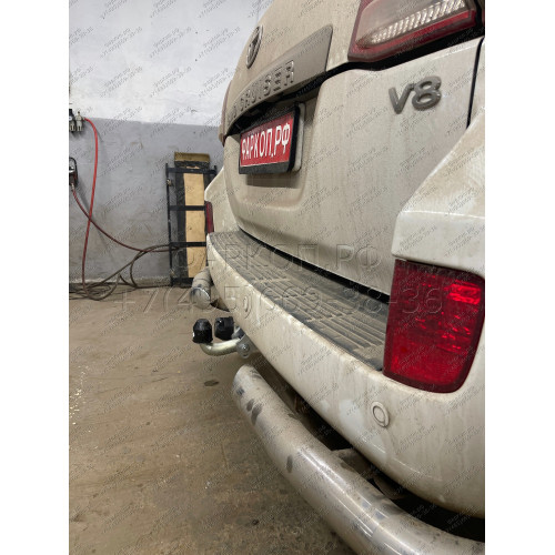 T070A GALIA Полностью оцинкованный фаркоп на Toyota Land Cruiser 200 2008-2021, Lexus LX 2008-2021. Тип шара: A. Невидимый вырез бампера. Нагрузки: 3500/140 кг, масса фаркопа 7,62 кг