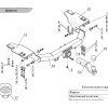 TCU00025 ТСС Фаркоп на Toyota Land Cruiser Prado 150 2009-2023 с накладкой с надписью Prado без подрезки бампера. Тип шара: E (шаровый узел под американский квадрат). Нагрузки: 1800/120 кг