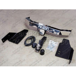 TCU00025 ТСС Фаркоп на Toyota Land Cruiser Prado 150 2009-2023 с накладкой с надписью Prado без подрезки бампера. Тип шара: E (шаровый узел под американский квадрат). 