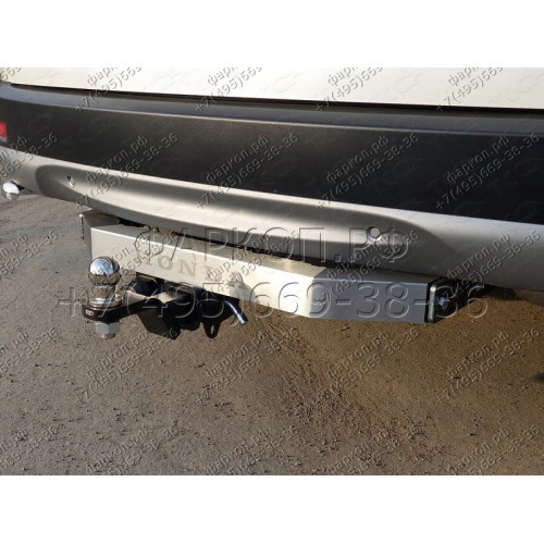 TCU00116N ТСС Фаркоп на Honda CR-V 2017-2022 с накладкой с надписью Honda без подрезки бампера. Тип шара: E (шаровый узел под американский квадрат с нержавеющим шаром). Нагрузки: 1500/100 кг
