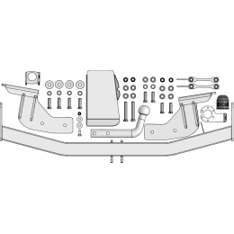 ZC101A ZINCAR Полностью оцинкованный фаркоп на Changan CS95 2023- без выреза в бампере. Тип шара: A. Нагрузки 1500/75 кг, масса фаркопа 19,2 кг (без электрики в ко