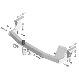 ZC101A ZINCAR Полностью оцинкованный фаркоп на Changan CS95 2023- без выреза в бампере. Тип шара: A. Нагрузки 1500/75 кг, масса фаркопа 19,2 кг (без электрики в ко