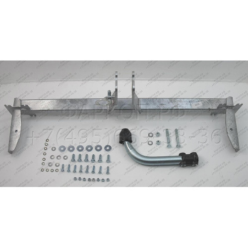 H054A GALIA Полностью оцинкованный фаркоп на Hyundai Sonata EF 1999-2005. Подрозетник убирается за бампер. Тип шара: A. Невидимый вырез бампера. Нагрузки: 1700/75 кг, масса фаркопа 21,5 кг