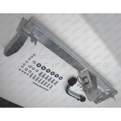 H054A GALIA Полностью оцинкованный фаркоп на Hyundai Sonata EF 1999-2005. Подрозетник убирается за бампер. Тип шара: A. Невидимый вырез бампера. Нагрузки: 1700/75 кг, масса фаркопа 21,5 кг
