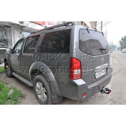 4350-A ORIS Фаркоп на Nissan Pathfinder R51 2005-2014. Необходима подрезка бампера. Тип шара: A. Нагрузки: 1500/75 кг, масса фаркопа 9,2 кг (без электрики в комплекте)