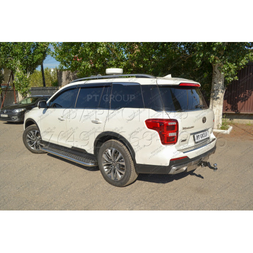 GAC-19-991124.00 PT GROUP Распродажа! Фаркоп с нержавеющей накладкой на GAC GS8 2019-2023 без подрезки бампера. Тип шара: E (легкосъемный шар под квадрат). Нагрузки: 1100/75 кг, масса фаркопа 22,2 кг (без электрики в комплекте)