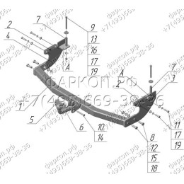 GW 03 AVTOS Фаркоп на Great Wall Hover 2005-2010 без подрезки бампера. Тип шара: A. Нагрузки: 1200/75 кг, масса фаркопа 22 кг (без электрики в комплекте)