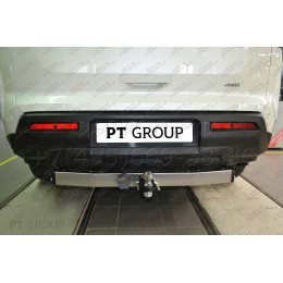 NPA-22-991124.00 PT GROUP Фаркоп с нержавеющей накладкой на Nissan Pathfinder R53 2022- без подрезки бампера. Тип шара: E (легкосъемный шар под квадрат). Нагрузки: 2750