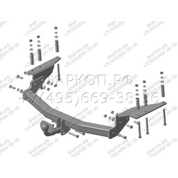 SY 005 AVTOS Фаркоп на SsangYong Kyron 2005-2016, SsangYong Rexton 2002-2006 без подрезки бампера. Тип шара: A. Нагрузки: 2000/100 кг, масса фаркопа 19 кг (без электрики в компле