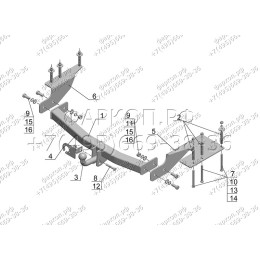 SY 005 AVTOS Фаркоп на SsangYong Kyron 2005-2016, SsangYong Rexton 2002-2006 без подрезки бампера. Тип шара: A. Нагрузки: 2000/100 кг, масса фаркопа 19 кг (без электрики в компле