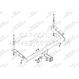 VAZ-71B AVTOS Фаркоп на Chevrolet Niva 2002-2020, Lada Niva 2020-2021, Lada Niva Travel 2021- без снятия и подрезки бампера. Тип шара: E. Нагрузки: 1250/75 кг, масса фаркопа 14 кг (без э