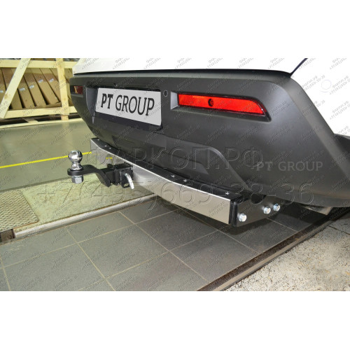 NPA-22-991124.00 PT GROUP Фаркоп с нержавеющей накладкой на Nissan Pathfinder R53 2022- без подрезки бампера. Тип шара: E (легкосъемный шар под квадрат). Нагрузки: 2750/158 кг, масса фаркопа 18 кг (без электрики в комплекте)