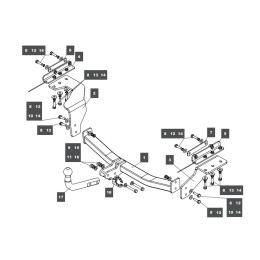 159351 BALTEX Фаркоп на Nissan X-Trail T31 2007-2014 без выреза в бампере. Тип шара: A. Нагрузки: 1500/75 кг, масса фаркопа 23 кг (без электрики в комплекте)