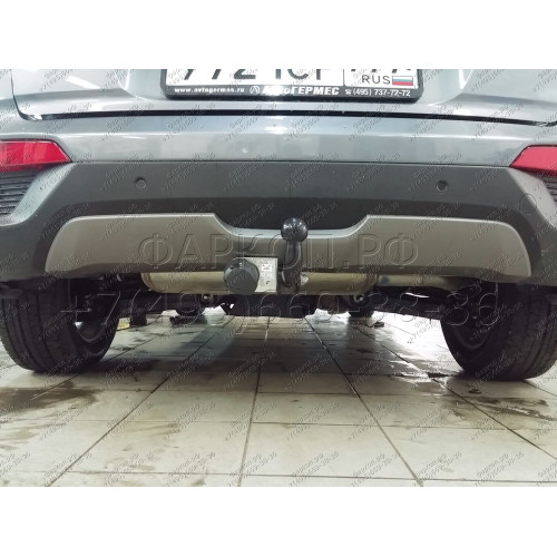 H227-A Лидер-плюс ТСУ для Hyundai Creta 2016-2021, 2021-2022, Solaris HC 2024- без снятия и выреза бампера. Нагрузки: 1300/75 кг, масса фаркопа 14,14 кг (без электрики в комплекте)