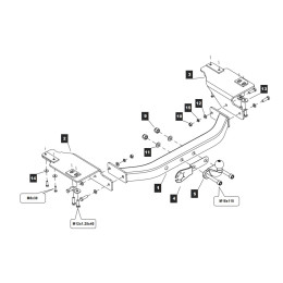 249486 BALTEX Фаркоп на Toyota Land Cruiser Prado J150 2009-2023, Toyota Land Cruiser Prado J120 2002-2009, Lexus GX 2003-2009, 2009-2023 без снятия и выреза бампера. Тип шара: F. Нагрузки: 3500/150 кг, ма