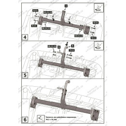 F.4011.001 BERG Фаркоп на Mitsubishi Pajero IV 2007-2020, Mitsubishi Pajero III 2000-2007 без снятия и подрезки бампера. Тип шара: A. Нагрузки: 2000/75 кг, масса фаркопа 24 кг (без эле