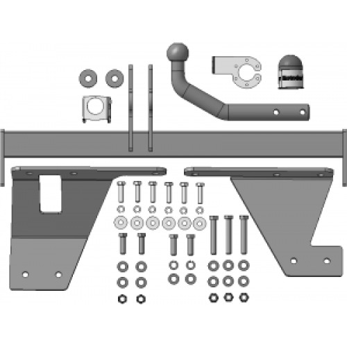 90805-A MOTODOR Распродажа! Фаркоп с оцинкованным шаром на Honda CR-V 2006-2012. Необходима подрезка бампера. Тип шара: A. Нагрузки: 1500/75 кг, масса фаркопа 20,3 кг (без электрики в комплекте)