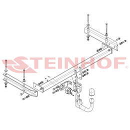A-103 STEINHOF Фаркоп на Audi A6 Allroad C6 (Quattro) 05/2006-2011. Требуется подрезка бампера. Тип шара: AV (вертикальное быстросъемное крепление шара на ключе). Нагр