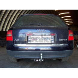 A023C GALIA Полностью оцинкованный фаркоп на Audi A6 седан/универсал, включая 4WD (Quattro) 1997-2004. Подрозетник убирается за бампер. Тип шара: C (горизонтал