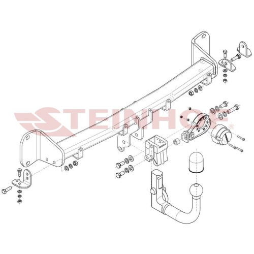 B-083 STEINHOF Фаркоп на BMW 5-Series седан G30 / универсал G31 2017-2023, BMW 6-Series Gran Turismo G32 2017-2023, BMW 7-Series G11,G12 2015-2022. Требуется подрезка бампера. Тип шара: AV (вертикальное быстросъемное крепление шара на ключе). Нагрузки: 23