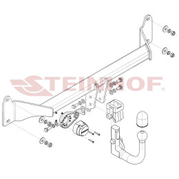 B-095 STEINHOF Фаркоп на BMW 1-Series F40, кроме M-Sport 07/2019-2024. Требуется подрезка бампера. Тип шара: AV (вертикальное быстросъемное крепление шара на ключе). 