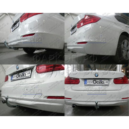 B021A GALIA Полностью оцинкованный фаркоп на BMW 3-Series седан/универсал 2011-2018, BMW 1-Series 2011-2019. Подрозетник убирается за бампер. Невидимый вырез бампер