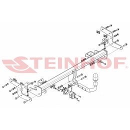 C-051 STEINHOF Фаркоп на Citroen C4 Cactus 2014-2018 без подрезки бампера. Тип шара: A. Нагрузки: 1000/70 кг, масса фаркопа 19,9 кг (без электрики в комплекте)