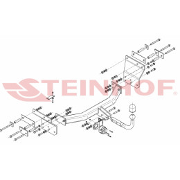C-213 STEINHOF Фаркоп на Chrysler Sebring 2007-2011 (требуется подрезка бампера), Dodge Avenger 2007-2015 (без подрезки бампера). Тип шара: A. Нагрузки: 1500/90 кг, масса фаркоп
