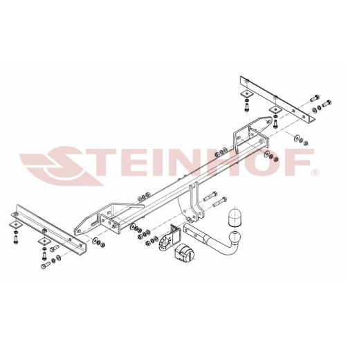 C-288 STEINHOF Фаркоп на Chevrolet Orlando 2011-2019. Требуется подрезка бампера. Тип шара: A. Нагрузки: 1600/75 кг, масса фаркопа 18,2 кг (без электрики в комплекте)