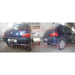 C009A GALIA Полностью оцинкованный фаркоп на Citroen Saxo 1995-2003, Peugeot 106 1995-2003. Тип шара: A. Установка без снятия и выреза бампера. Нагрузки: 1100/50 кг, масса 