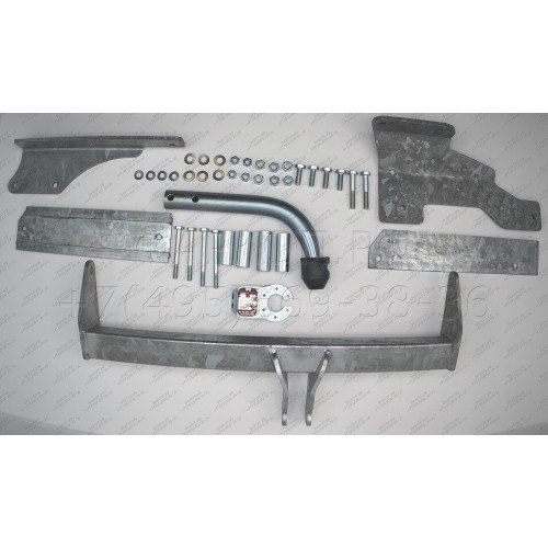 C049A GALIA Полностью оцинкованный фаркоп на Chevrolet Aveo седан 2002-2012, Daewoo Kalos седан 2002-2012, Chevrolet Nexia 2020-. Тип шара: A. Установка без снятия и выреза бампера. Нагрузки: 1200/50 кг, масса фаркопа 21,62 кг