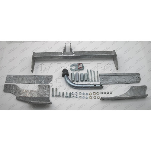 C049A GALIA Полностью оцинкованный фаркоп на Chevrolet Aveo седан 2002-2012, Daewoo Kalos седан 2002-2012, Chevrolet Nexia 2020-. Тип шара: A. Установка без снятия и выреза бампера. Нагрузки: 1200/50 кг, масса фаркопа 21,62 кг