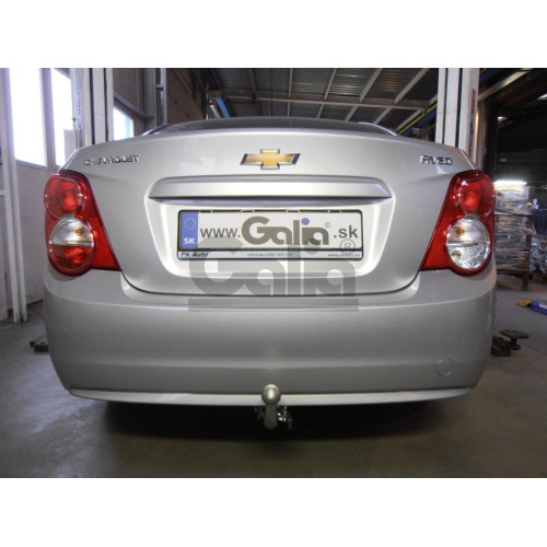 C063A GALIA Полностью оцинкованный фаркоп на Chevrolet Aveo седан 2012-2015. Подрозетник убирается за бампер. Тип шара: A. Без выреза бампера. Нагрузки: 1100/50 кг, масса фаркопа 13,42 кг