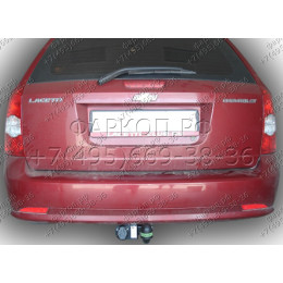 C204-A Лидер-плюс ТСУ для Chevrolet Lacetti универсал 2004-2012 без снятия и выреза бампера. Нагрузки: 1200/75 кг, масса фаркопа 18,8 кг, требуется 4 сверления (бе