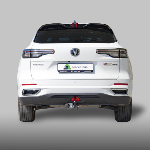 C402-A Лидер-плюс ТСУ для Changan CS55 Plus 2023-, Changan UNI-S 2024- без выреза бампера. Нагрузки: 750/75 кг, масса фаркопа 15,16 кг, требуется 3 сверления (без электрики в комплекте)