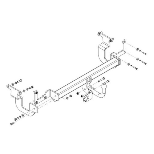 CN 02 AVTOS Фаркоп на Citroen Spacetourer 2016-, Peugeot Traveller 2016-, Citroen Jumpy 2016-, Peugeot Expert 2016-, Toyota Proace 2016-, Opel Zafira Life 2019-, Opel Vivaro 2019- без выреза в бампере. Тип шара: A. Нагрузки: 2500/100 кг, масса фаркопа 21 