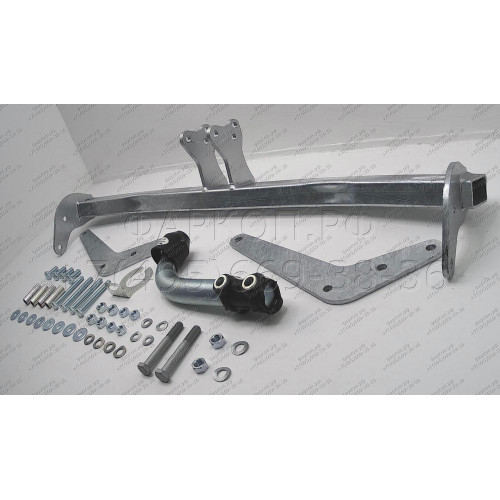 D044A GALIA Полностью оцинкованный фаркоп на Renault Sandero 2014-2022, Renault Sandero Stepway 2014-2022. Тип шара: A. Невидимый вырез бампера. Нагрузки: 1200/75 кг, масса фаркопа 12,52 кг
