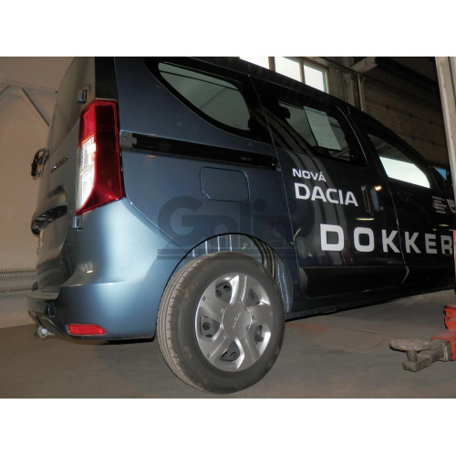 D045A GALIA Полностью оцинкованный фаркоп на Renault Dokker 2017-2019, Dacia Dokker 2012-2021, Renault Express 2020-. Подрозетник убирается за бампер. Тип шара: A. Установка без выреза бампера. Нагрузки: 1400/75 кг, масса фаркопа 15,32 кг