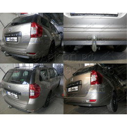 D047C GALIA Полностью оцинкованный фаркоп на Dacia Logan II универсал/фургон/пикап 2013-2021. Подрозетник убирается за бампер. Тип шара: C (горизонтальный с