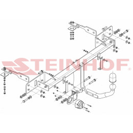 F-150 STEINHOF Фаркоп на FIAT Panda III 4WD (также Van) (кроме Cross) 2012-2022. Требуется подрезка бампера. Тип шара: A. Нагрузки: 1000/60 кг, масса фаркопа 17,1 кг (без элек