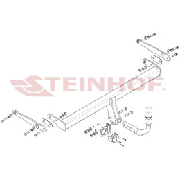 F-211 STEINHOF Фаркоп на Ford Focus 4 универсал 2018-. Требуется подрезка бампера. Тип шара: A. Нагрузки: 2000/100 кг, масса фаркопа 17,5 кг (без электрики в компле